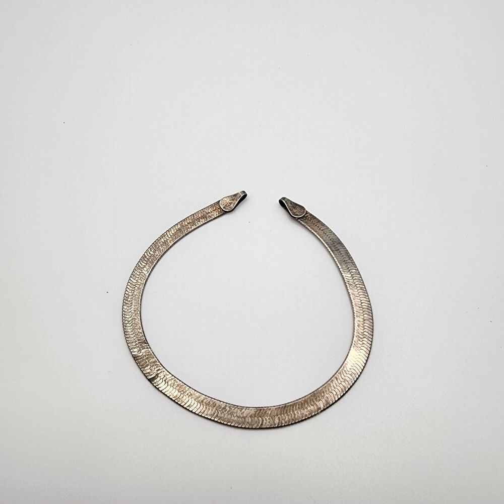 Vintage Sterling Silver Herringbone Bracelet
